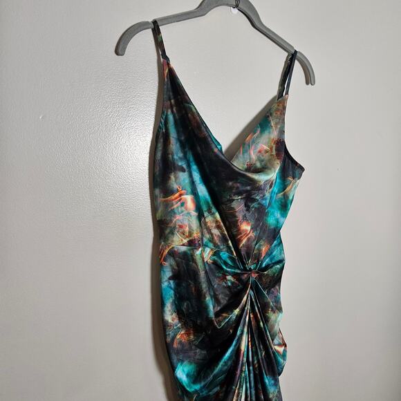 Pretty Little Thing Sexy Satin Strappy Midi Dress Sz 8 - Picture 5 of 14